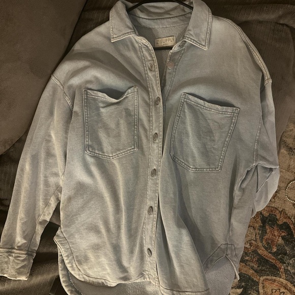 Z Supply Women's Blue and Grey Top - Picture 5 of 6